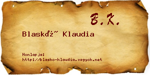 Blaskó Klaudia névjegykártya