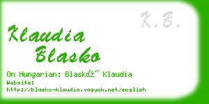 klaudia blasko business card